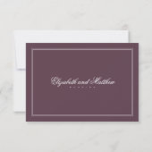 Elegant Simple Classic Cassis Wedding RSVP Kaartje (Achterkant)