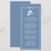 Elegant Simple classic dusty Blue Wedding Menu (Voorkant / Achterkant)