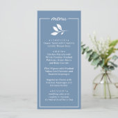 Elegant Simple classic dusty Blue Wedding Menu (Staand voorkant)
