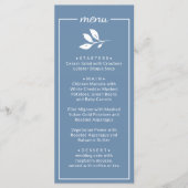 Elegant Simple classic dusty Blue Wedding Menu (Voorkant)