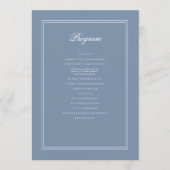 Elegant Simple Classic Faded Blue & White Weddensc Programmakaart (Voorkant)