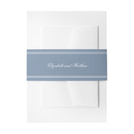 Elegant Simple Classic Faded Blue & White Weddensc Uitnodigingen Wikkel