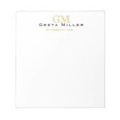 Elegant Simple Classic Gold Monogram Notitieblok (Voorkant)
