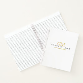 Elegant Simple Classic Gold Monogram Notitieboek