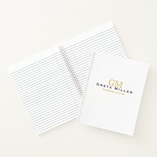 Elegant Simple Classic Gold Monogram Notitieboek (Binnen)