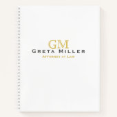 Elegant Simple Classic Gold Monogram Notitieboek (Voorkant)
