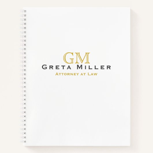 Elegant Simple Classic Gold Monogram Notitieboek (Voorkant)