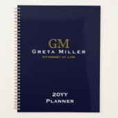 Elegant Simple Classic Gold Monogram per jaar Planner (Voorkant)