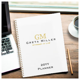 Elegant Simple Classic Gold Monogram per jaar Planner