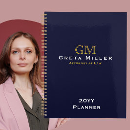 Elegant Simple Classic Gold Monogram per jaar Planner