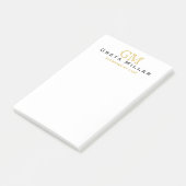 Elegant Simple Classic Gold Monogram Post-it® Notes (Schuin)
