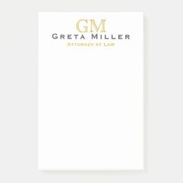 Elegant Simple Classic Gold Monogram Post-it® Notes