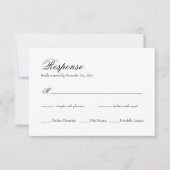 Elegant Simple Classic Wedding RSVP-kaart RSVP Kaartje (Voorkant)