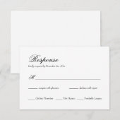 Elegant Simple Classic Wedding RSVP-kaart RSVP Kaartje (Voorkant / Achterkant)