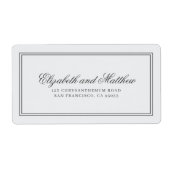 Elegant Simple Classic Weduwingadres Etiket (Voorkant)