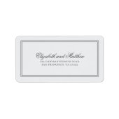 Elegant Simple Classic Weduwingadres Etiket (Voorkant)