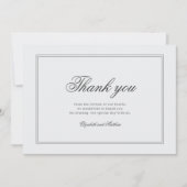 Elegant Simple Classic White Wedding Bedankkaart (Voorkant)