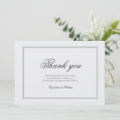 Elegant Simple Classic White Wedding Bedankkaart (Staand voorkant)