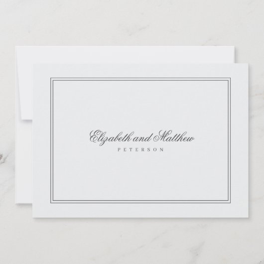 Elegant Simple Classic White Wedding Bedankkaart (Achterkant)