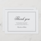 Elegant Simple Classic White Wedding Bedankkaart (Voorkant / Achterkant)