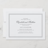 Elegant Simple Classic White Wedding Kaart (Voorkant)