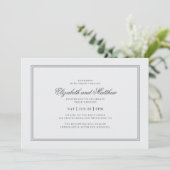 Elegant Simple Classic White Wedding Kaart (Staand voorkant)