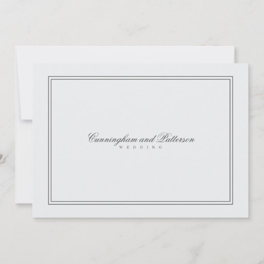 Elegant Simple Classic White Wedding Kaart (Achterkant)