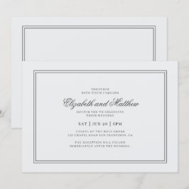 Elegant Simple Classic White Wedding Kaart