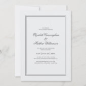 Elegant Simple Classic White Wedding Kaart (Voorkant)
