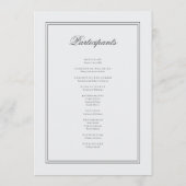 Elegant Simple Classic White Wedding Programmakaart (Achterkant)