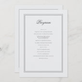 Elegant Simple Classic White Wedding Programmakaart (Voorkant / Achterkant)