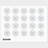 Elegant Simple Classic White Wedding Ronde Sticker (Vel)