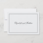 Elegant Simple Classic White Wedding RSVP Kaartje (Achterkant)
