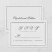 Elegant Simple Classic White Wedding RSVP Kaartje (Voorkant / Achterkant)