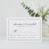 Elegant Simple Classic White Wedding RSVP Kaartje (Staand voorkant)