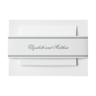 Elegant Simple Classic White Wedding Uitnodigingen Wikkel