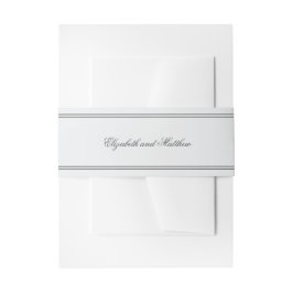 Elegant Simple Classic White Wedding Uitnodigingen Wikkel