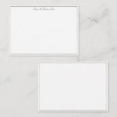 Elegant Simple Classy Gold Lijst Wedding Couple Notitiekaartje (Voorkant / Achterkant)