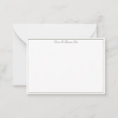 Elegant Simple Classy Gold Lijst Wedding Couple Notitiekaartje (Voorkant)