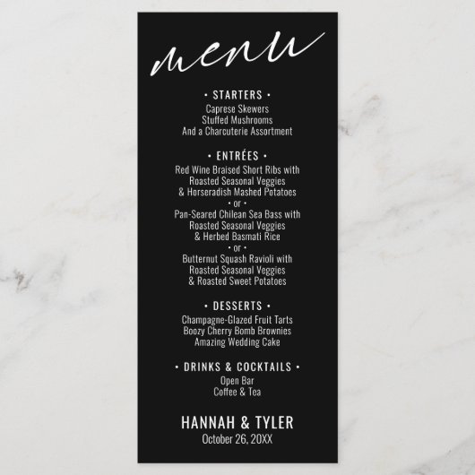 Elegant Simple Contemmodern Typografie Black Menu (Voorkant)
