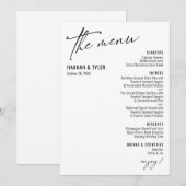 Elegant Simple Contemmodern Typografie Black White Menu (Voorkant / Achterkant)
