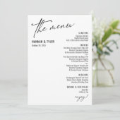 Elegant Simple Contemmodern Typografie Black White Menu (Staand voorkant)