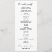 Elegant Simple Contemmodern Typografie Black White Programmakaart (Achterkant)