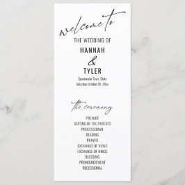 Elegant Simple Contemmodern Typografie Black White Programmakaart