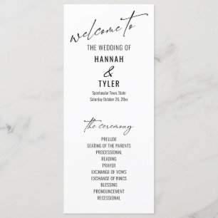 Elegant Simple Contemmodern Typografie Black White Programmakaart