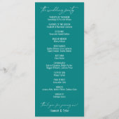 Elegant Simple Contemmodern Typografie Blauwgroen Programmakaart (Achterkant)