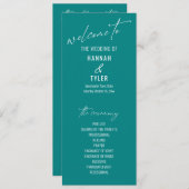 Elegant Simple Contemmodern Typografie Blauwgroen Programmakaart (Voorkant / Achterkant)