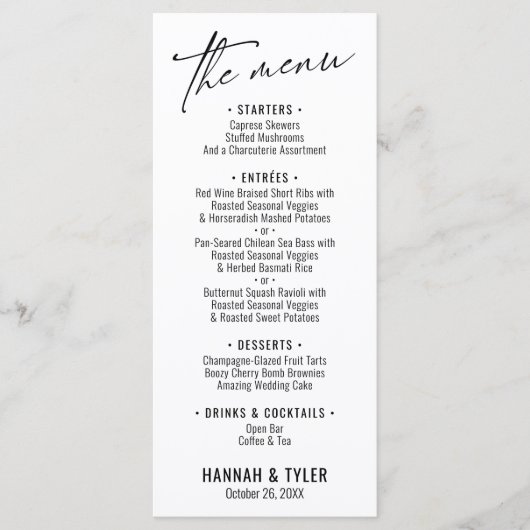 Elegant Simple Contemmodern Typografie White Menu (Voorkant)