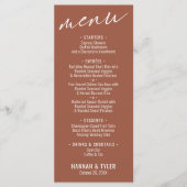 Elegant Simple Contemmodern Typography Terracotta Menu (Voorkant)