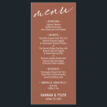 Elegant Simple Contemmodern Typography Terracotta Menu<br><div class="desc">Het onderscheid tussen deze suite is het gevolg van het hedendaagse handschrift dat wordt gebruikt voor accentzinnen. In dit specifieke stuk, werd dit elegante lettertype gebruikt om grafisch te creëer die eenvoudig "menu"bij de bovenkant leest. Gebruik de velden sjabloon om je persoonlijke gegevens toe te voegen. De achtergrond kan worden...</div>